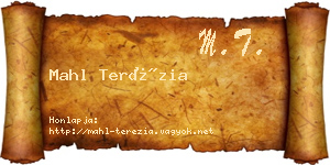 Mahl Terézia névjegykártya